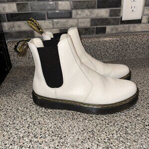 Dr Martens White Chelsea Leather Boots Size 8M